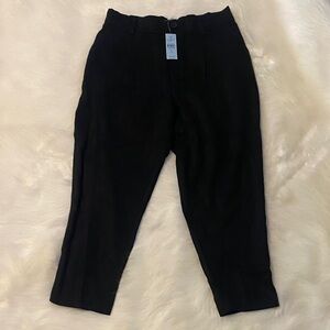 LOFT Black Cropped Straight-Leg Jeans